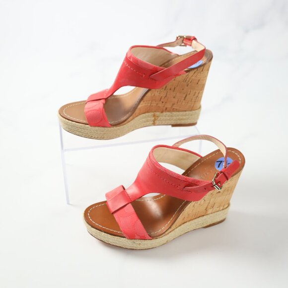 Coach Shoes - Coral Coach 'Mendez' Wedges NWT